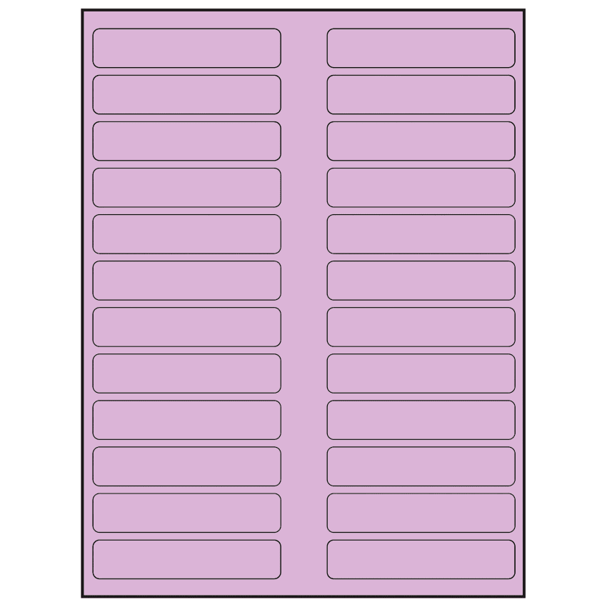 3.5" x 0.75" Pastel Purple Rectangular Sheet Labels
