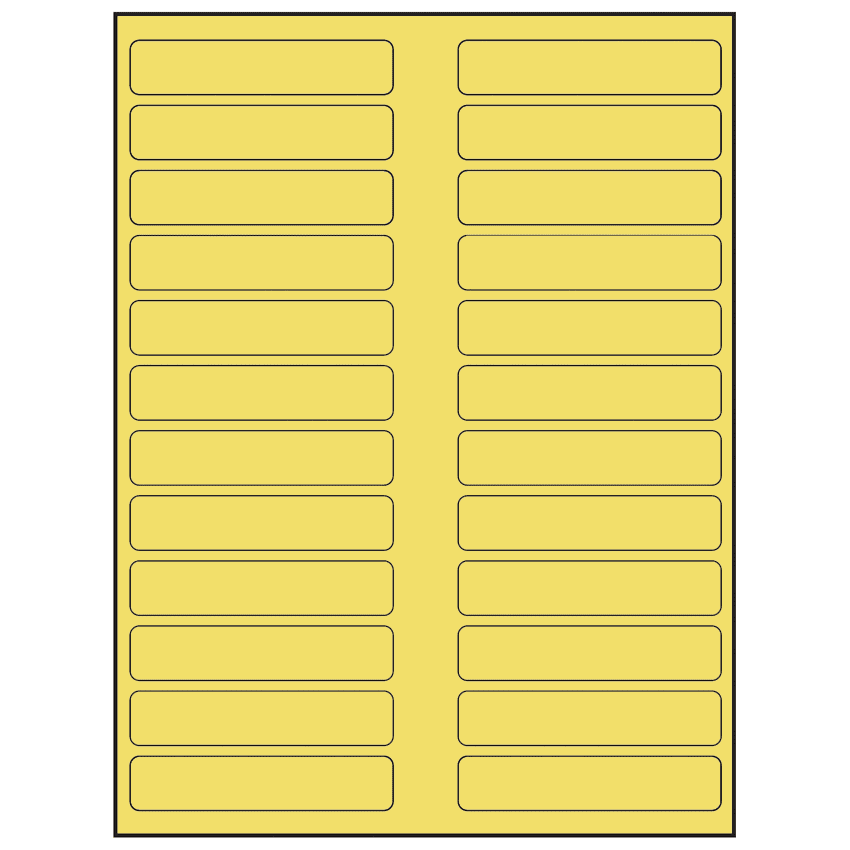 3.5" x 0.75" Pastel Yellow Rectangular Sheet Labels