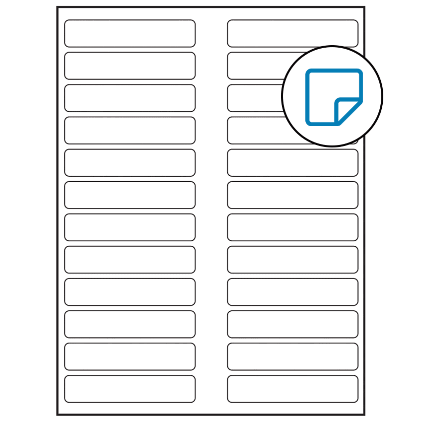3.5" x 0.75" White Rectangular Sheet Labels - Removable Adhesive