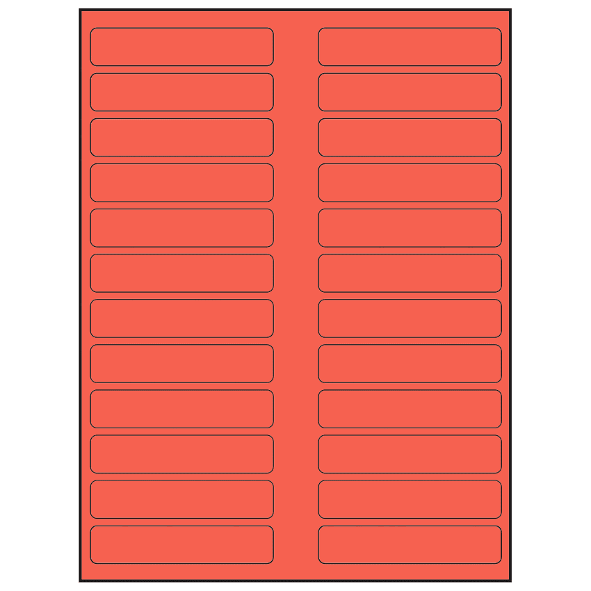 3.5" x 0.75" Red Rectangular Sheet Labels