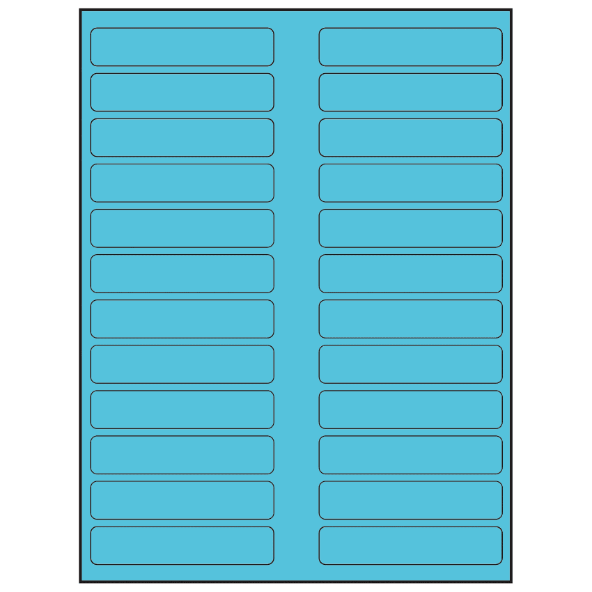3.5" x 0.75" Turquoise Rectangular Sheet Labels