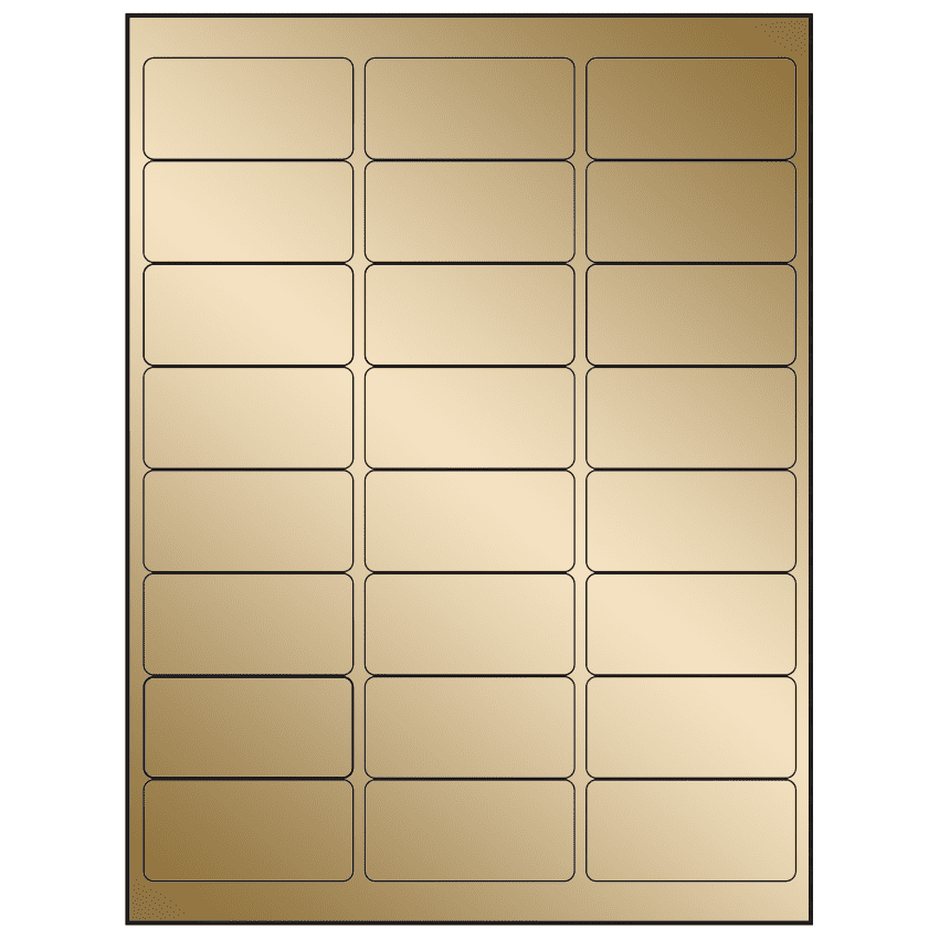 2.625" x 1.25" Gold Foil Rectangular Sheet Labels