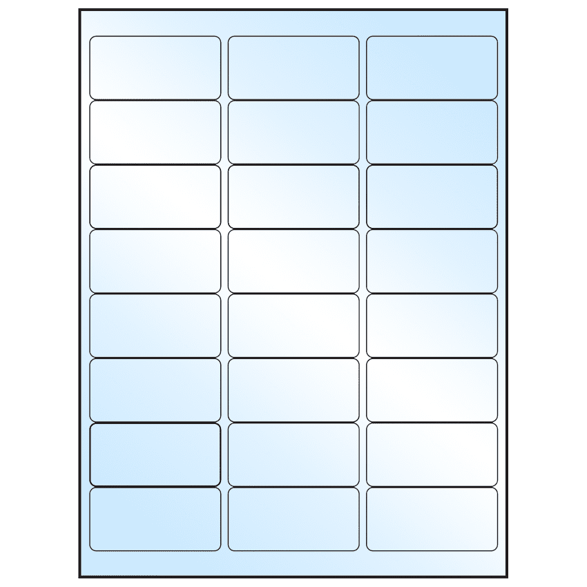 2.625" x 1.25" White Premium High Gloss Rectangular Sheet Labels