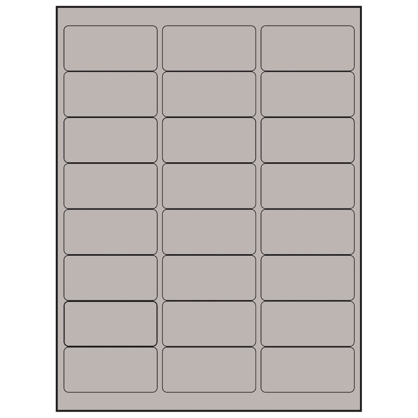 2.625" x 1.25" Gray Rectangular Sheet Labels