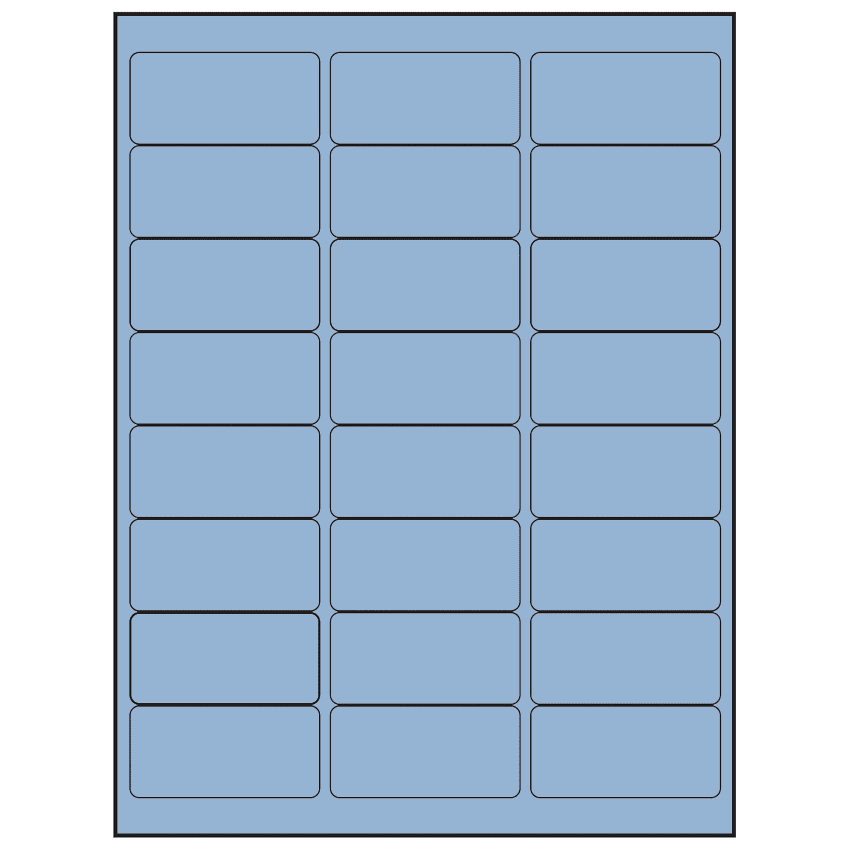 2.625" x 1.25" Pastel Blue Rectangular Sheet Labels