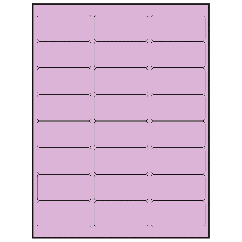 2.625" x 1.25" Pastel Purple Rectangular Sheet Labels