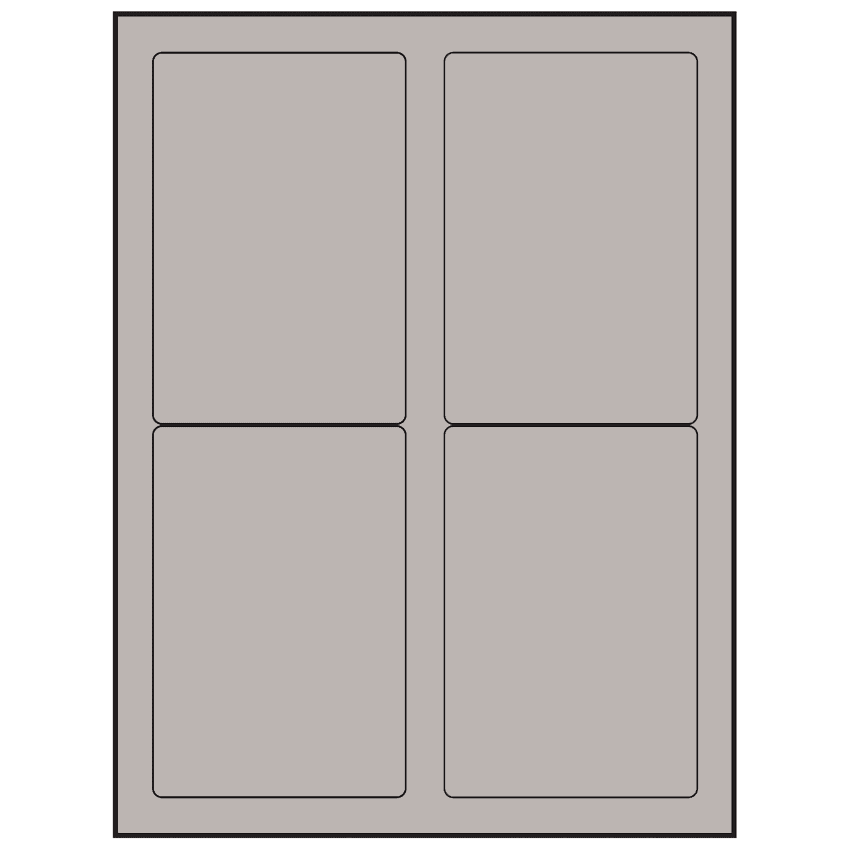 3.5" x 5" Gray Rectangular Sheet Labels (4-UP)