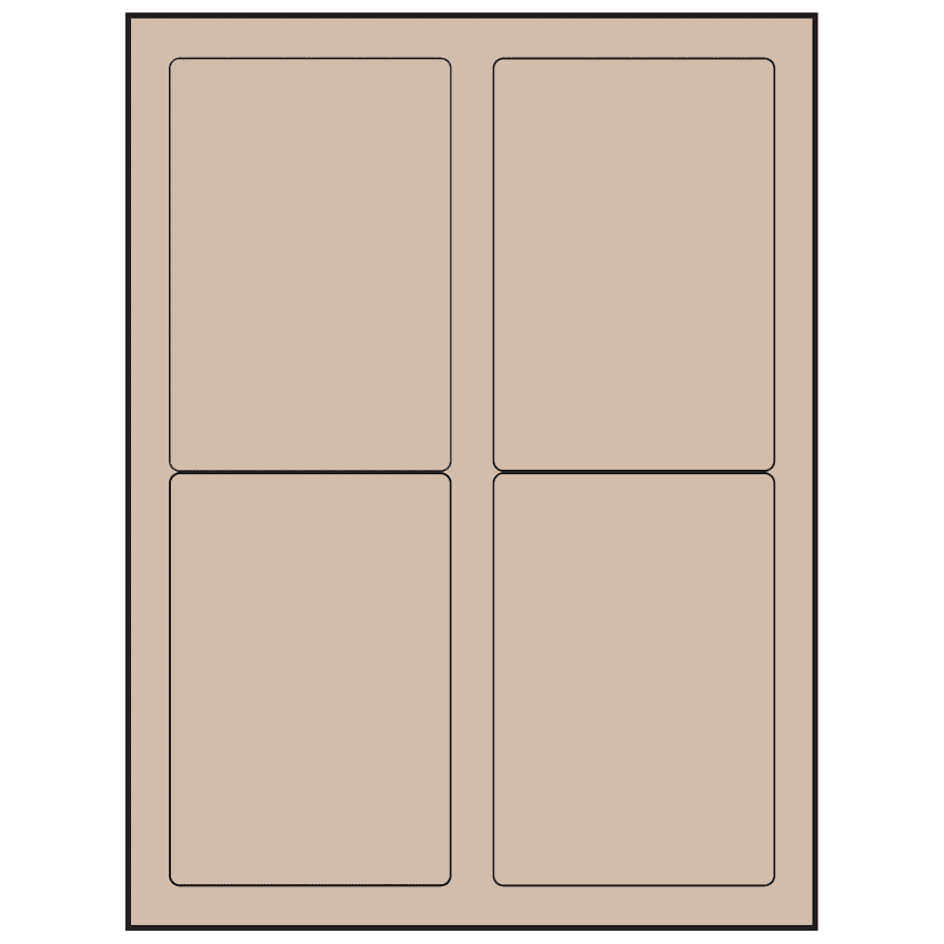 3.5" x 5" Pastel Tan Rectangular Sheet Labels (4-UP)