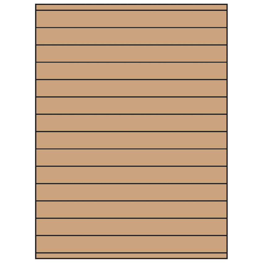 8.5" x 0.75" Brown Kraft Rectangular Sheet Labels
