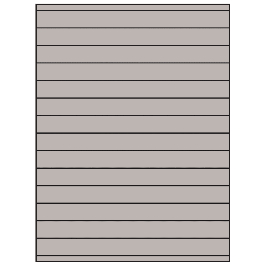 8.5" x 0.75" Gray Rectangular Sheet Labels