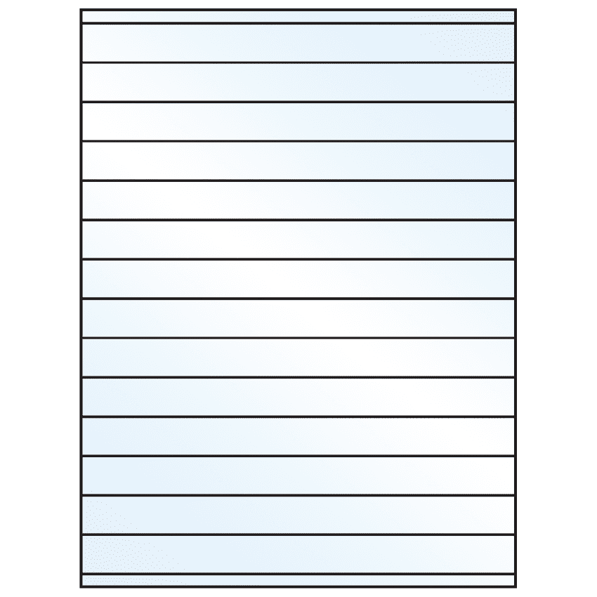 8.5" x 0.75" White Mid Gloss Rectangular Sheet Labels