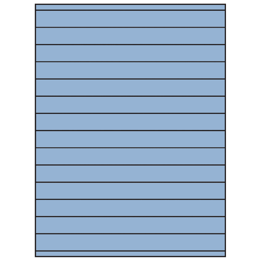 8.5" x 0.75" Pastel Blue Rectangular Sheet Labels