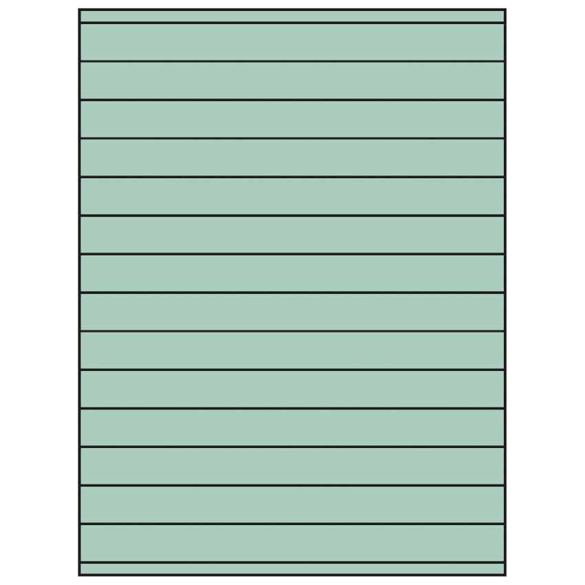 8.5" x 0.75" Pastel Green Rectangular Sheet Labels