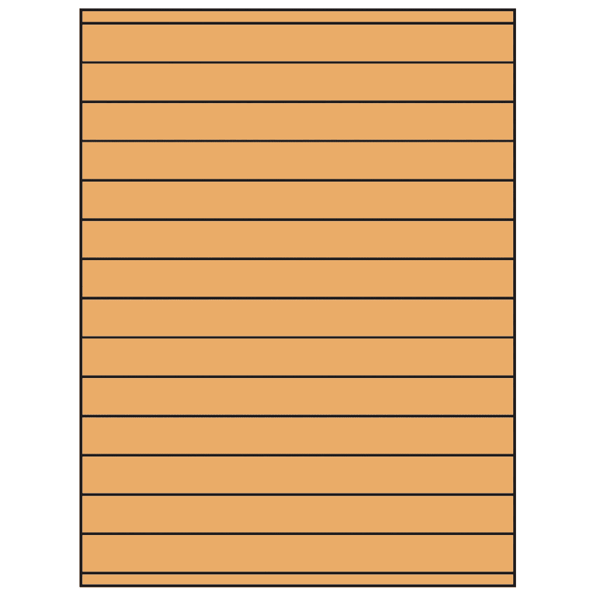 8.5" x 0.75" Pastel Orange Rectangular Sheet Labels