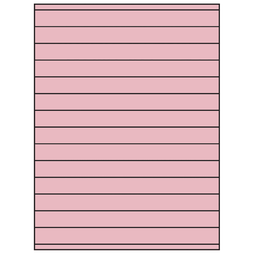 8.5" x 0.75" Pastel Pink Rectangular Sheet Labels