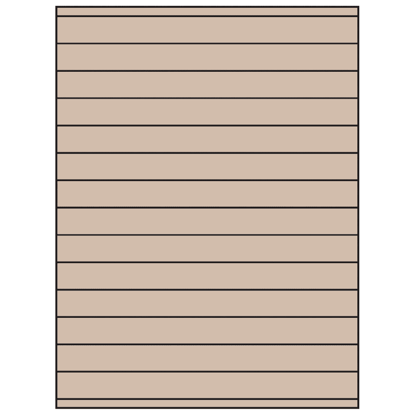8.5" x 0.75" Pastel Tan Rectangular Sheet Labels