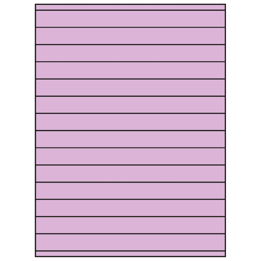 8.5" x 0.75" Pastel Purple Rectangular Sheet Labels