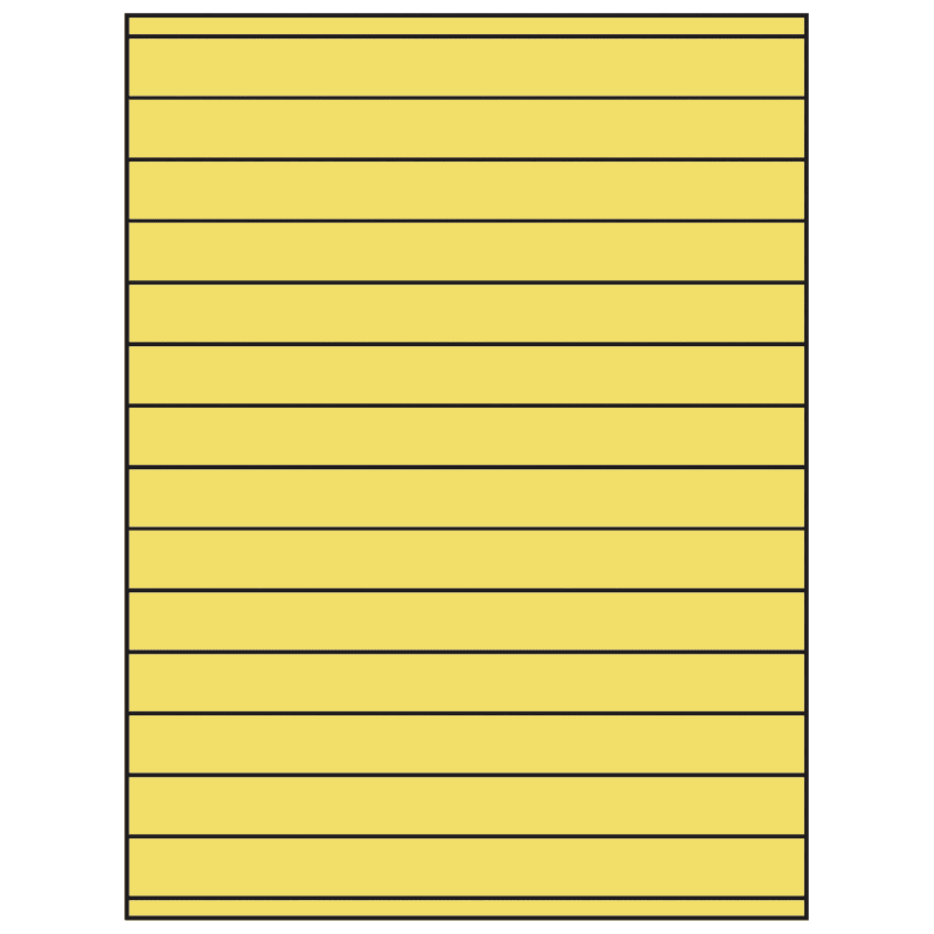 8.5" x 0.75" Pastel Yellow Rectangular Sheet Labels