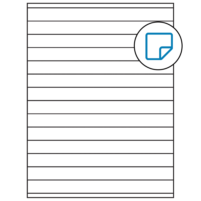 8.5" x 0.75" White Rectangular Sheet Labels - Removable Adhesive