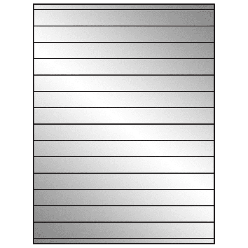 8.5" x 0.75" Silver Foil Rectangular Sheet Labels