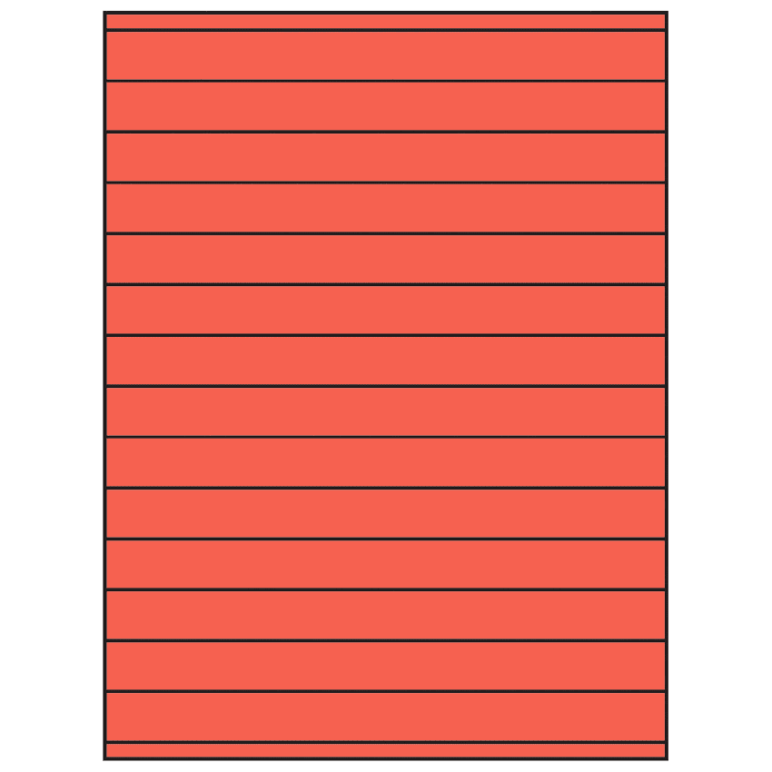 8.5" x 0.75" Red Rectangular Sheet Labels