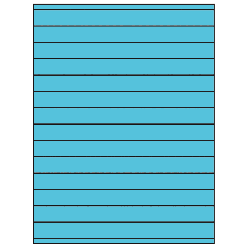 8.5" x 0.75" Turquoise Rectangular Sheet Labels