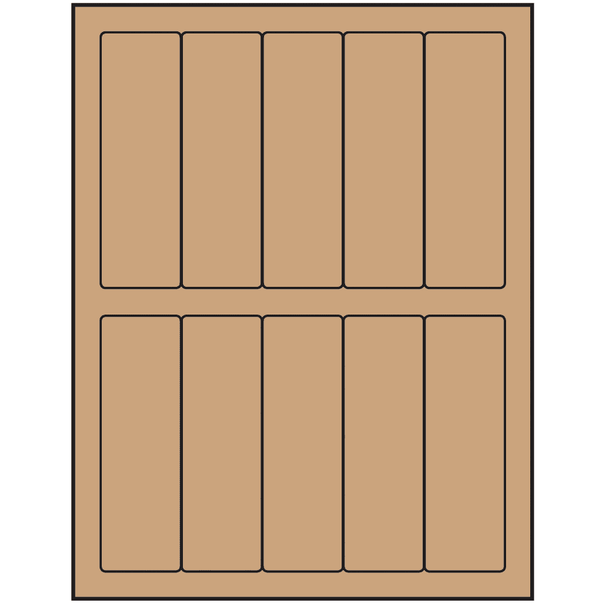 1.5" x 4.75" Brown Kraft Rectangular Sheet Labels
