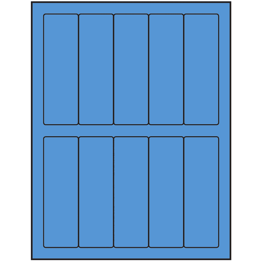 1.5" x 4.75" Fluorescent Blue Rectangular Sheet Labels