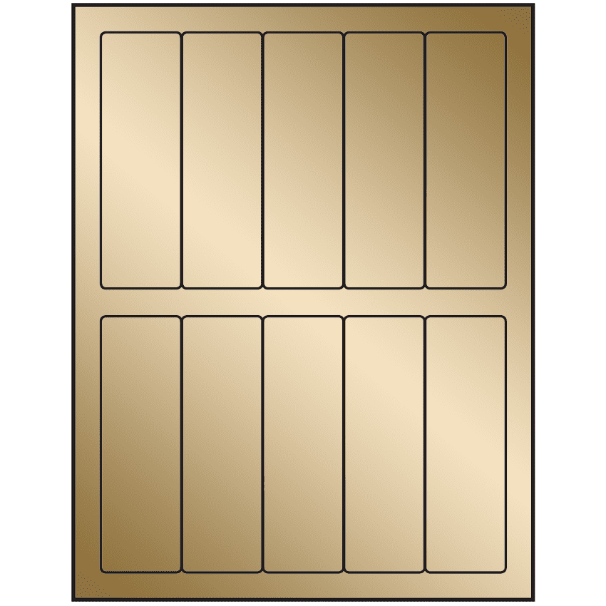 1.5" x 4.75" Gold Foil Rectangular Sheet Labels