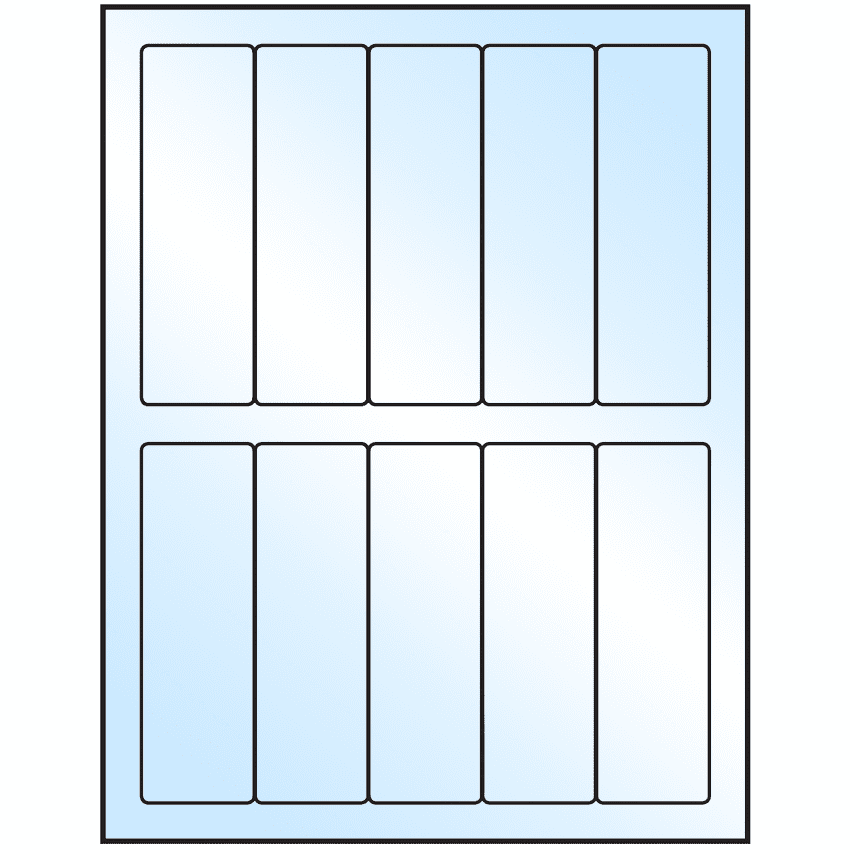 1.5" x 4.75" White Premium High Gloss Rectangular Sheet Labels