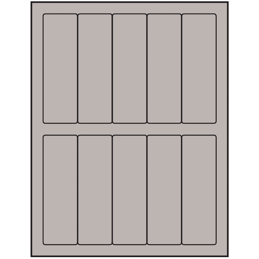 1.5" x 4.75" Gray Rectangular Sheet Labels