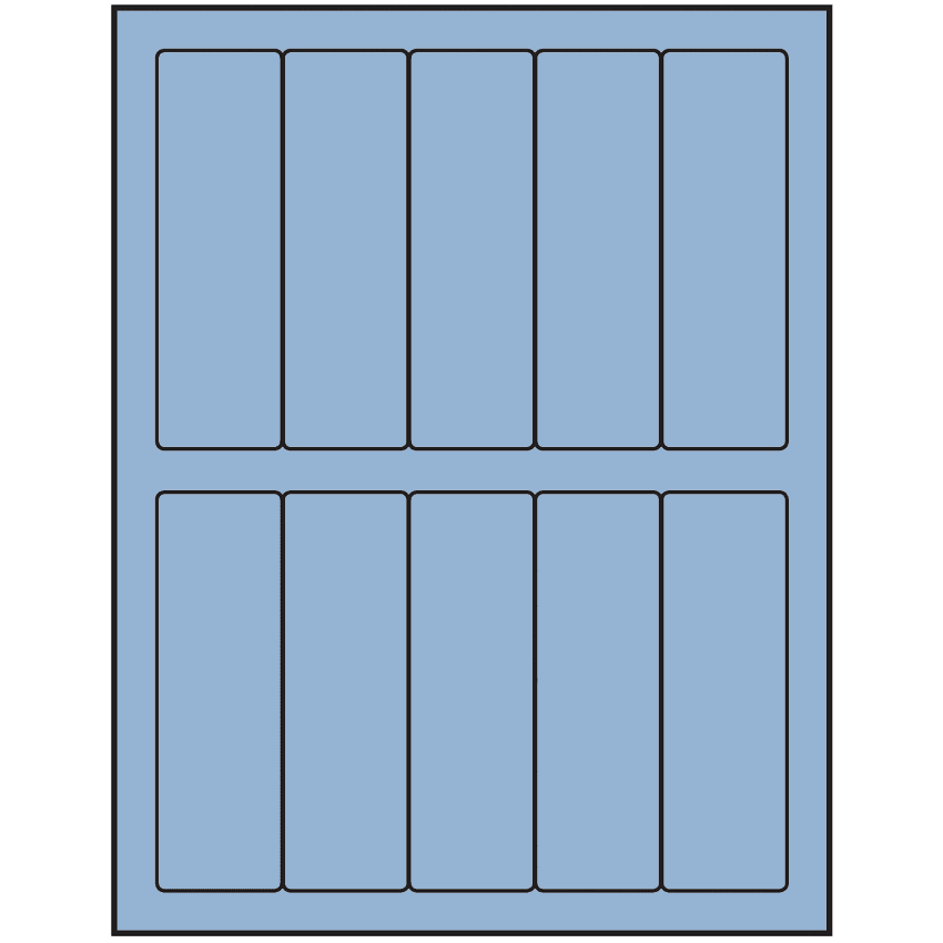 1.5" x 4.75" Pastel Blue Rectangular Sheet Labels