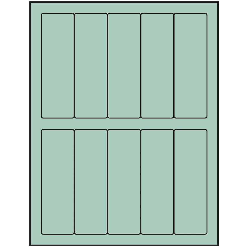 1.5" x 4.75" Pastel Green Rectangular Sheet Labels