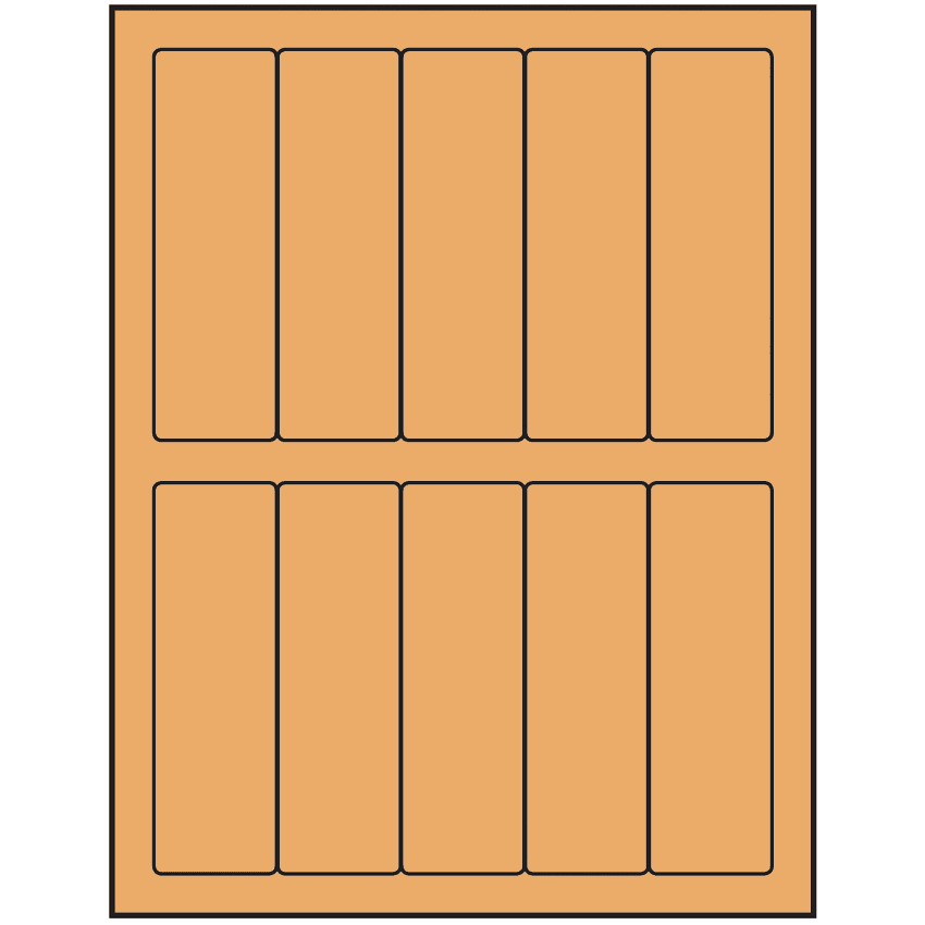 1.5" x 4.75" Pastel Orange Rectangular Sheet Labels