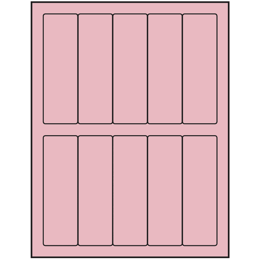 1.5" x 4.75" Pastel Pink Rectangular Sheet Labels