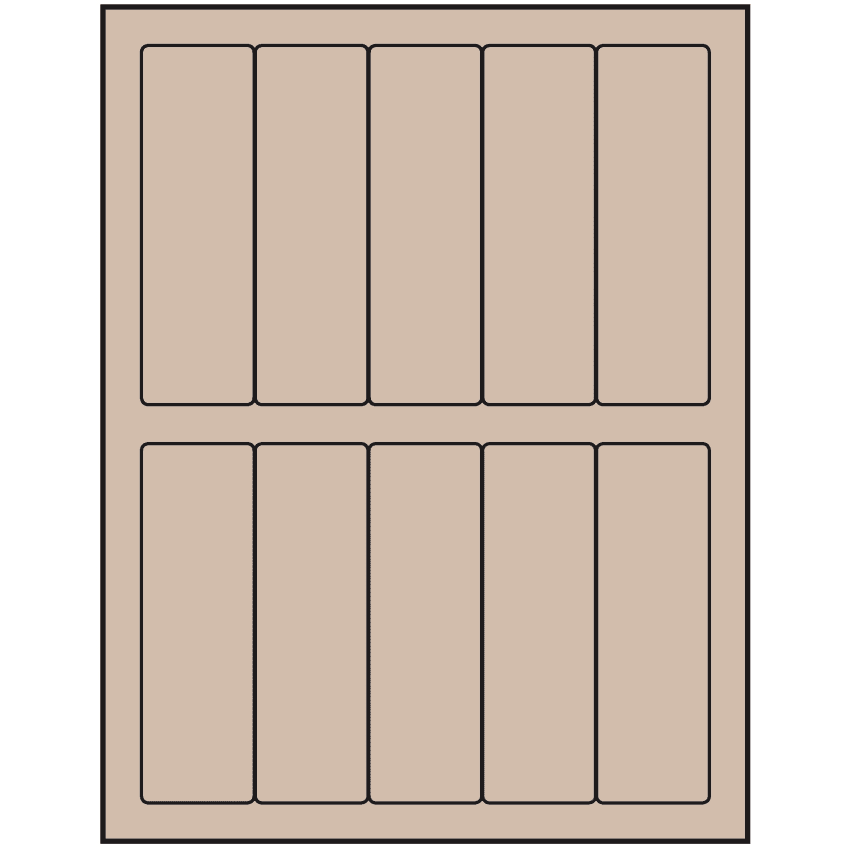 1.5" x 4.75" Pastel Tan Rectangular Sheet Labels