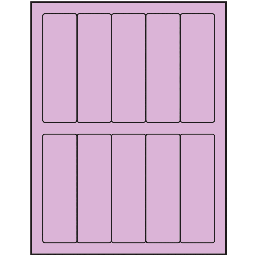 1.5" x 4.75" Pastel Purple Rectangular Sheet Labels