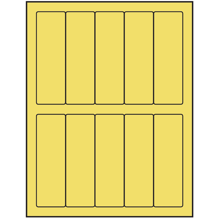 1.5" x 4.75" Pastel Yellow Rectangular Sheet Labels