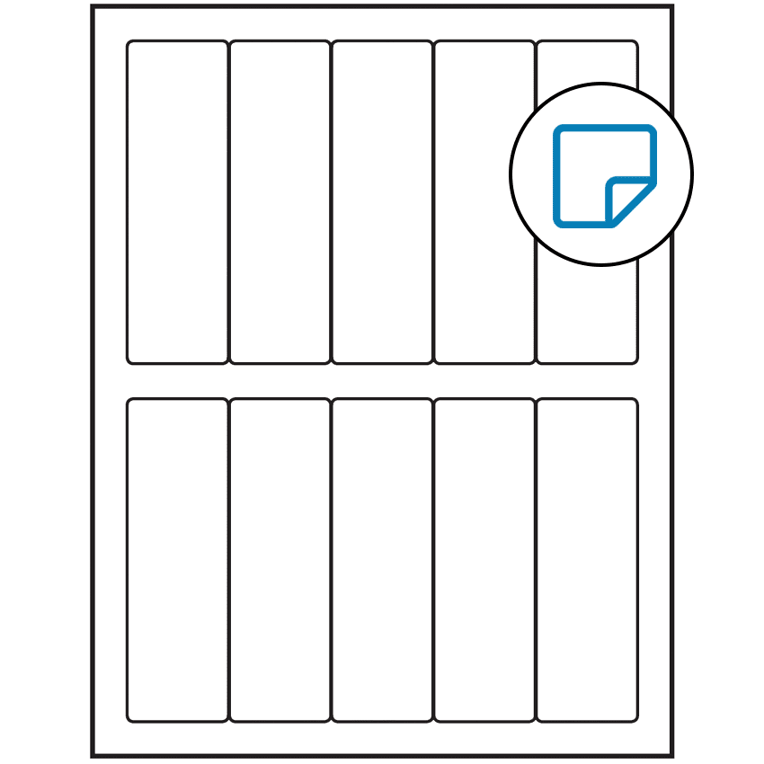 1.5" x 4.75" White Rectangular Sheet Labels - Removable Adhesive