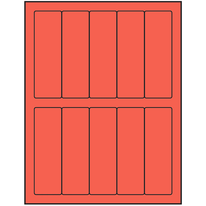1.5" x 4.75" Red Rectangular Sheet Labels