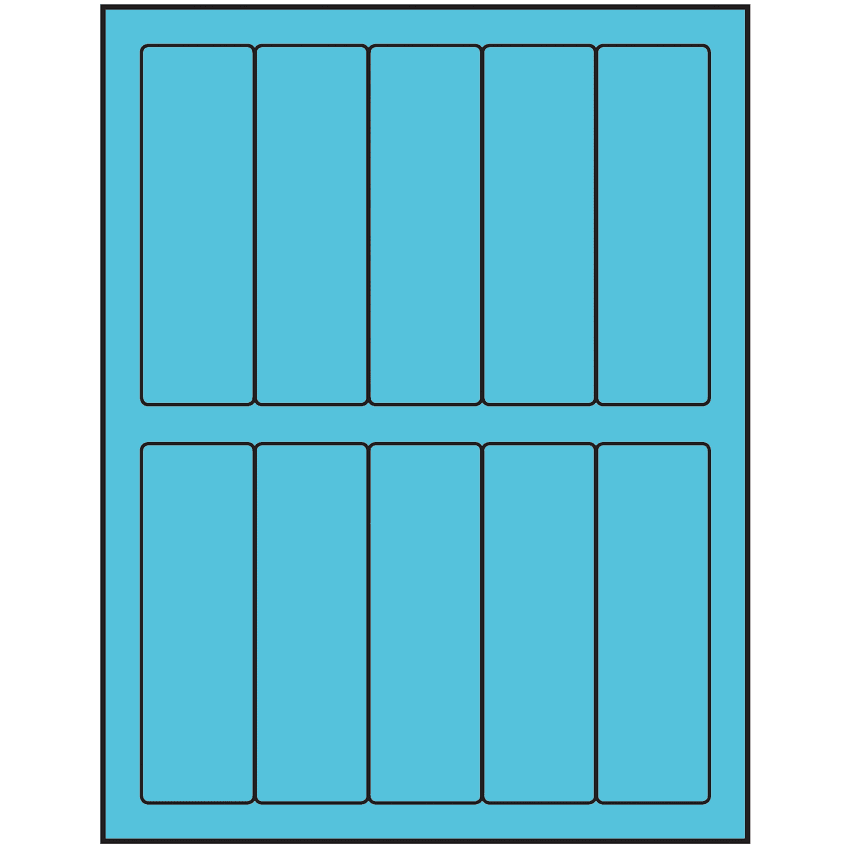 1.5" x 4.75" Turquoise Rectangular Sheet Labels