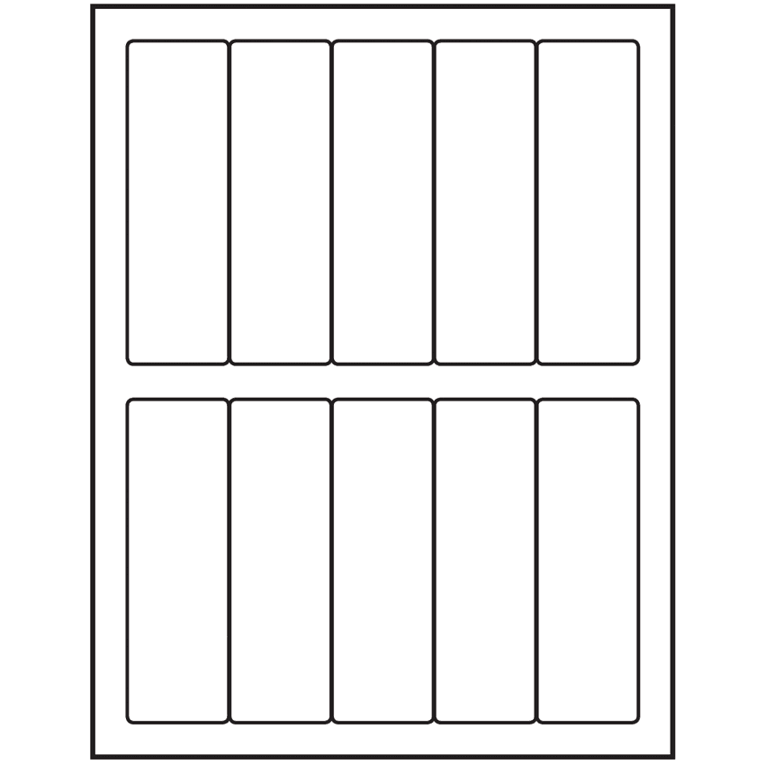 1.5" x 4.75" White Vinyl Drum Rectangular Sheet Labels