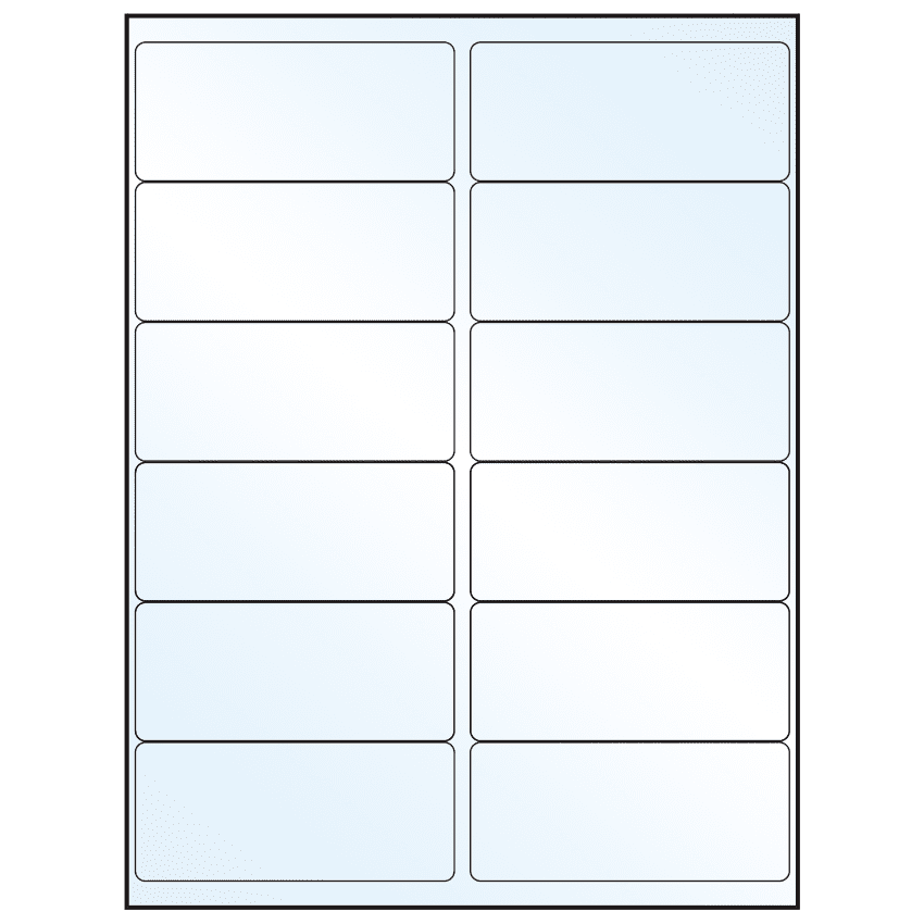 4" x 1.75" Crystal Clear Rectangular Sheet Labels