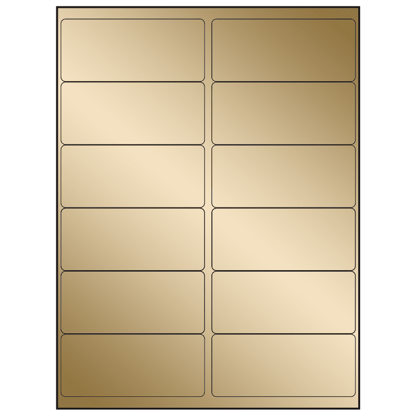 4" x 1.75" Gold Foil Rectangular Sheet Labels
