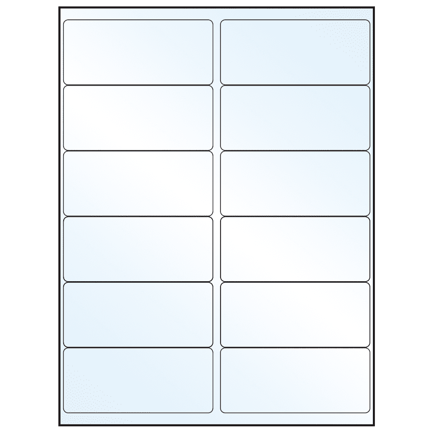 4" x 1.75" White Mid Gloss Rectangular Sheet Labels