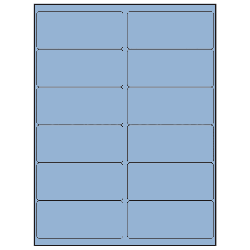 4" x 1.75" Pastel Blue Rectangular Sheet Labels