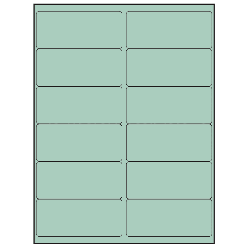 4" x 1.75" Pastel Green Rectangular Sheet Labels