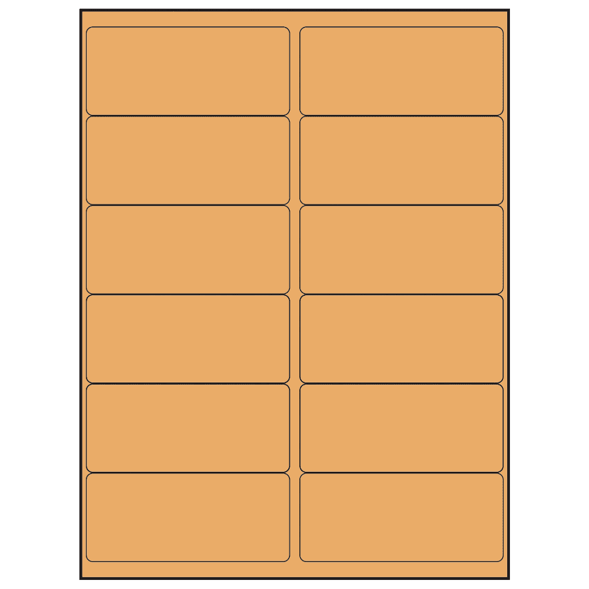 4" x 1.75" Pastel Orange Rectangular Sheet Labels