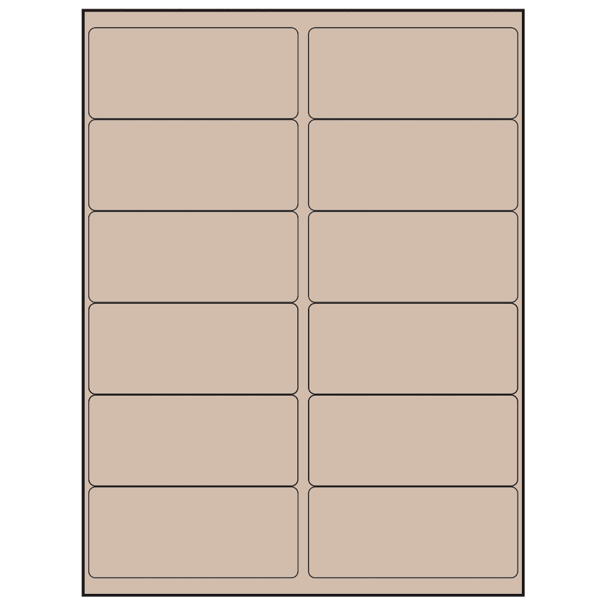 4" x 1.75" Pastel Tan Rectangular Sheet Labels
