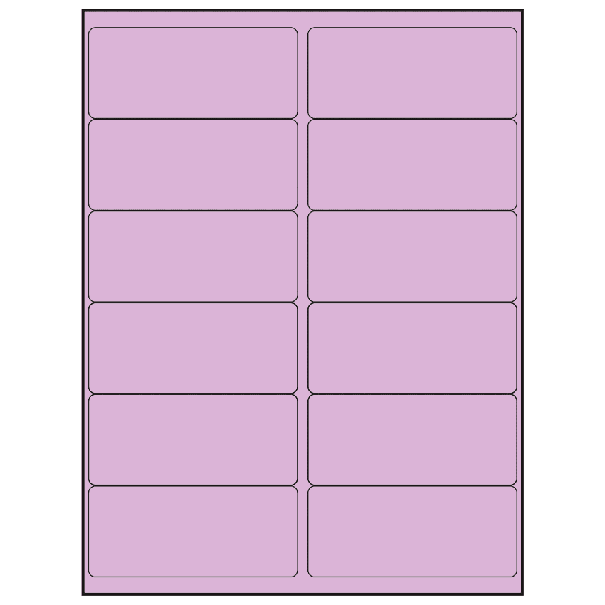 4" x 1.75" Pastel Purple Rectangular Sheet Labels